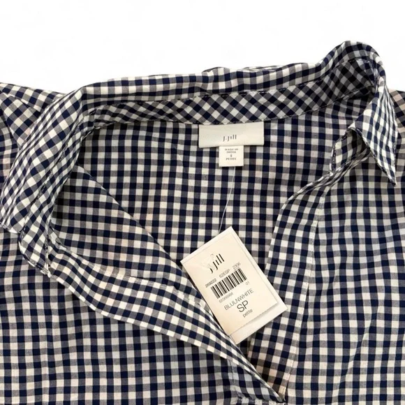 Women’s navy blue and White Checkered Shirt - Picture 2 of 3